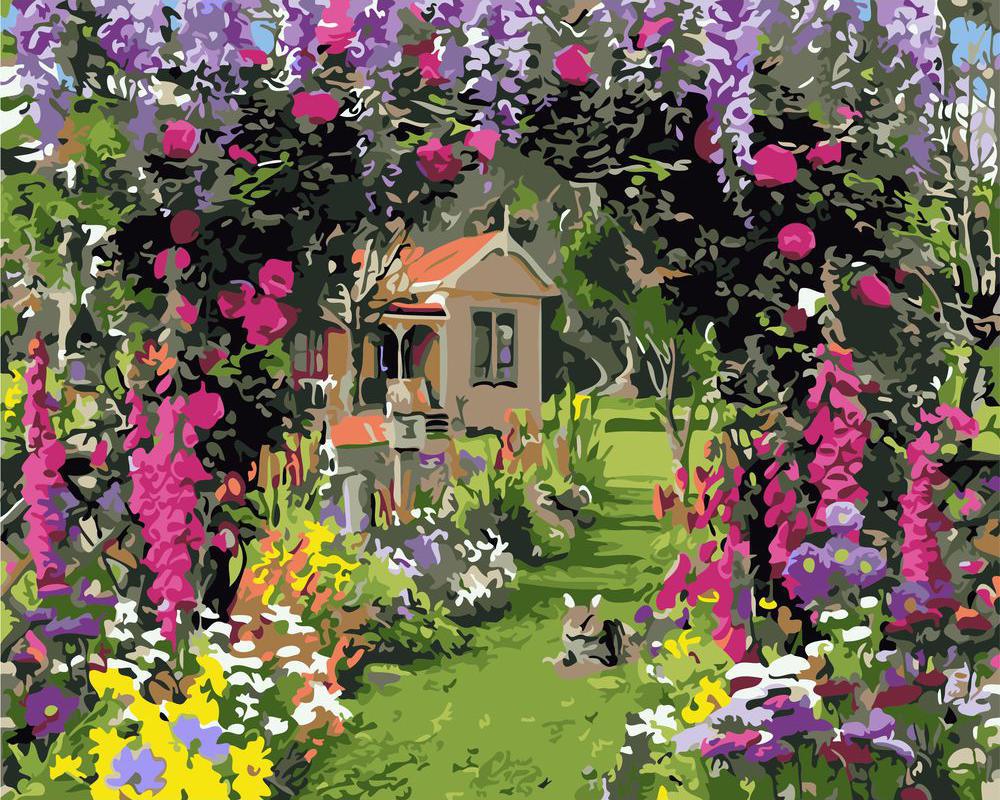 Paint by numbers | Colorful flowery garden | advanced flowers new arrivals landscapes | Figured'Art