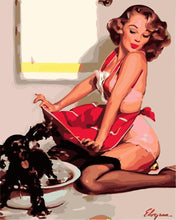 Load image into Gallery viewer, Paint by numbers | Pin-up and her dog | easy women new arrivals pin-up | Figured&#39;Art