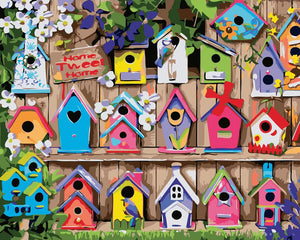 Paint by numbers | Multiple Bird Houses | animals advanced new arrivals birds | Figured'Art