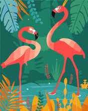 Load image into Gallery viewer, Paint by numbers | Flamingos in the water | animals easy flamingos new arrivals birds | Figured&#39;Art