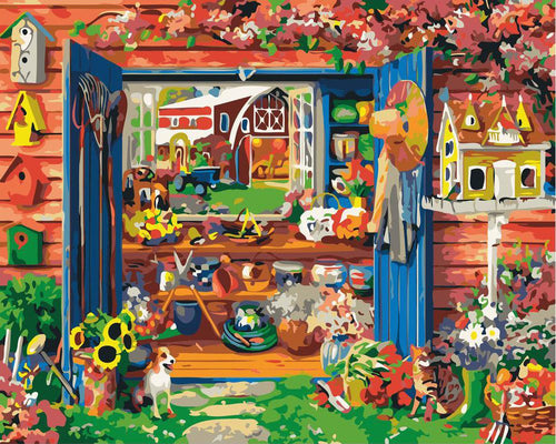 Paint by numbers | Garden cabin | advanced flowers new arrivals | Figured'Art