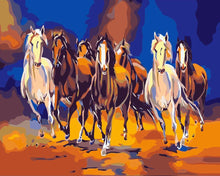 Load image into Gallery viewer, Paint by numbers | Seven Galloping Horses | animals horses intermediate new arrivals | Figured&#39;Art