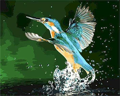 paint by numbers | kingfisher taking flight | new arrivals animals birds easy | FiguredArt