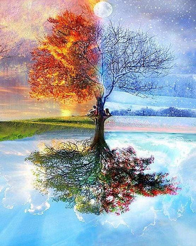 paint by numbers | 4 Seasons Tree | advanced landscapes trees | FiguredArt