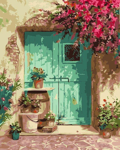 paint by numbers | green door | new arrivals landscapes intermediate | FiguredArt