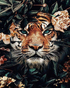 paint by numbers | tiger hiding in foliage | new arrivals animals tigers advanced | FiguredArt