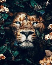 Load image into Gallery viewer, paint by numbers | lion hiding in foliage | new arrivals animals lions advanced | FiguredArt