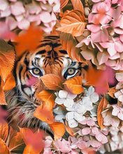 Load image into Gallery viewer, paint by numbers | tiger and flowers | new arrivals flowers animals tigers advanced | FiguredArt