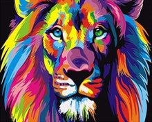 Load image into Gallery viewer, Stamped Cross Stitch Kit - Lion Pop Art