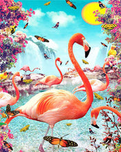 Load image into Gallery viewer, Paint by Numbers - Pink Flamingos and Butterflies