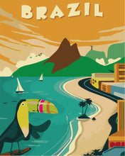 Load image into Gallery viewer, Paint by Numbers - Travel Poster Brazil