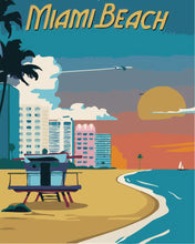 Load image into Gallery viewer, Paint by Numbers - Travel Poster Miami Beach