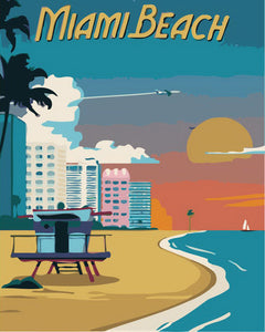Paint by Numbers - Travel Poster Miami Beach