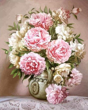 Load image into Gallery viewer, Stamped Cross Stitch Kit - Beautiful Peonies