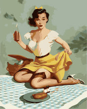 Load image into Gallery viewer, Paint by Numbers - Vintage Pin-up with Picnic