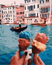 Load image into Gallery viewer, Paint by Numbers - Ice cream cones by the canal