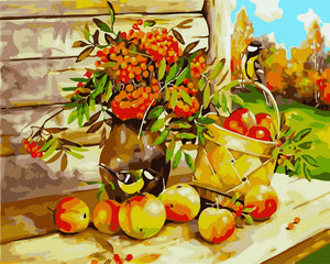 Paint by Numbers - Basket of fruits in the countryside