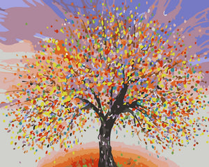 Paint by Numbers - Tree and explosion of colors