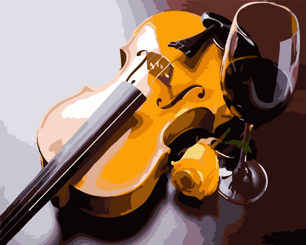 Paint by Numbers - Violin and glass of wine