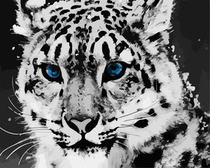 Paint by Numbers - Portrait of a tiger with blue eyes