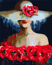 Load image into Gallery viewer, Paint by Numbers - Woman with Hat and Flowers