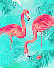 Load image into Gallery viewer, Paint by Numbers - Duo of Pink Flamingos and Foliage