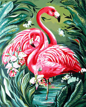 Load image into Gallery viewer, Paint by Numbers - Lovely Pink Flamingos and Foliage