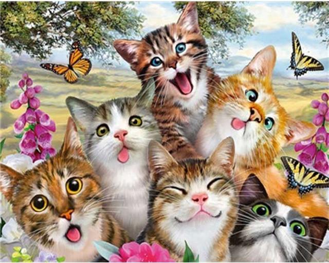 Paint by numbers | Cat family | animals cats advanced | Figured'Art