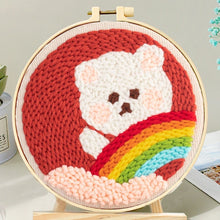 Load image into Gallery viewer, Punch Needle Kit - Little Bear and a Rainbow