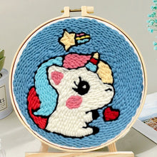 Load image into Gallery viewer, Punch Needle Kit - Baby Unicorn with a Red Heart