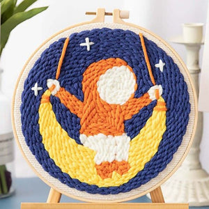 Punch Needle Kit - Swinging on a Crescent Moon