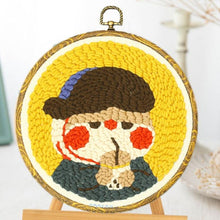 Load image into Gallery viewer, Punch Needle Kit - Kitty Van Gogh with Bubble Tea