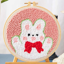 Load image into Gallery viewer, Punch Needle Kit - Red Ribboned Rabbit