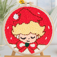 Load image into Gallery viewer, Punch Needle Kit - Girl in a Christmas Bonnet