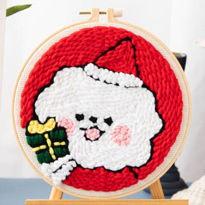 Punch Needle Kit - Christmas Poodle