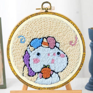 Punch Needle Kit - Little Unicorn with an Orange