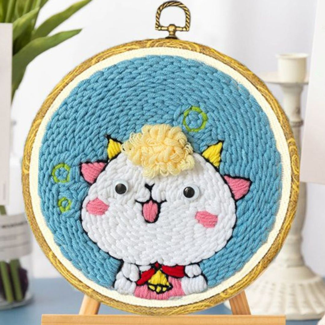 Punch Needle Kit - Little Cow with a Gold Bell