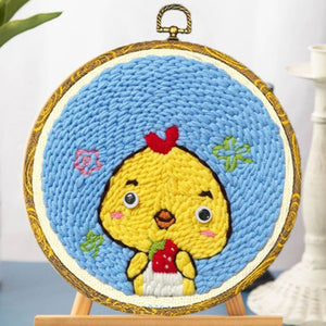 Punch Needle Kit - Little Chick with a Strawberry