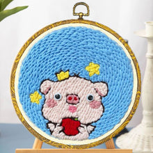 Load image into Gallery viewer, Punch Needle Kit - Little Pig with a Red Apple