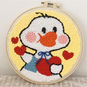 Punch Needle Kit - Duck and Red Hearts