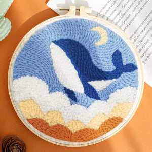 Punch Needle Kit - Sky Blue Whale