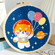 Load image into Gallery viewer, Punch Needle Kit - Cosmonaut Dog with Balloons