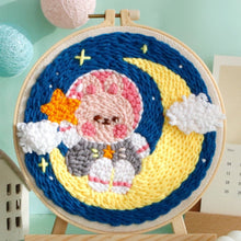 Load image into Gallery viewer, Punch Needle Kit - Cosmonaut Bunny on the Moon