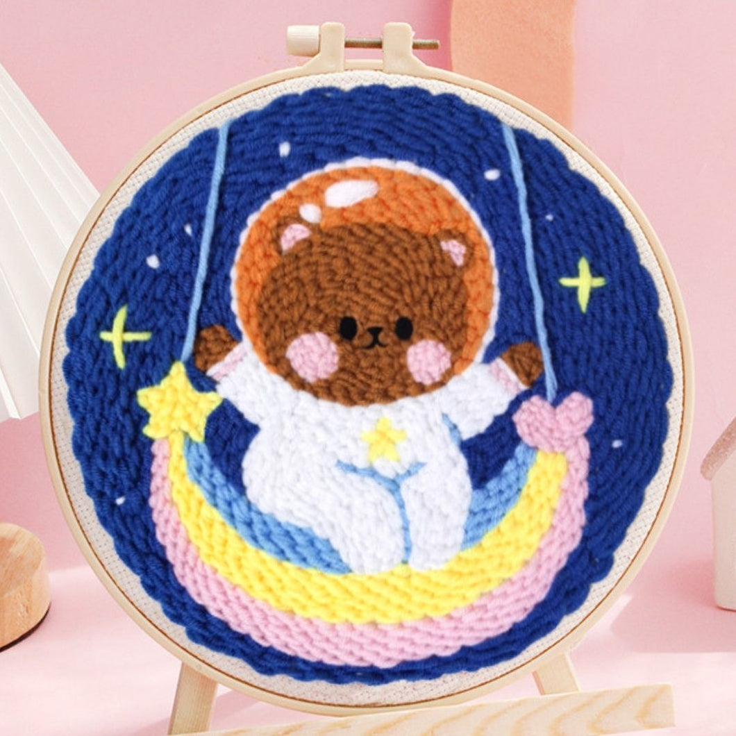 Punch Needle Kit - Cosmonaut Bear and Rainbow