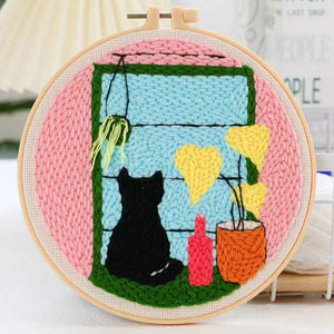 Punch Needle Kit - Cat by the Window