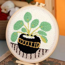 Load image into Gallery viewer, Punch Needle Kit - Black Potted Plant