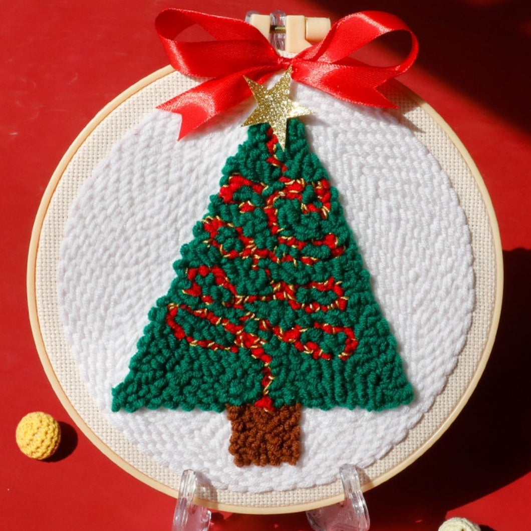 Punch Needle Kit - Decorated Christmas Tree