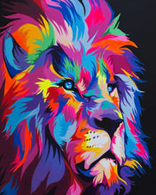 Load image into Gallery viewer, Stamped Cross Stitch Kit - Lion Pop Art 2