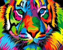 Load image into Gallery viewer, Stamped Cross Stitch Kit - Tiger Pop Art
