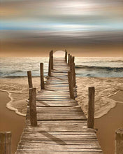 Load image into Gallery viewer, Stamped Cross Stitch Kit - Dock on the seaside